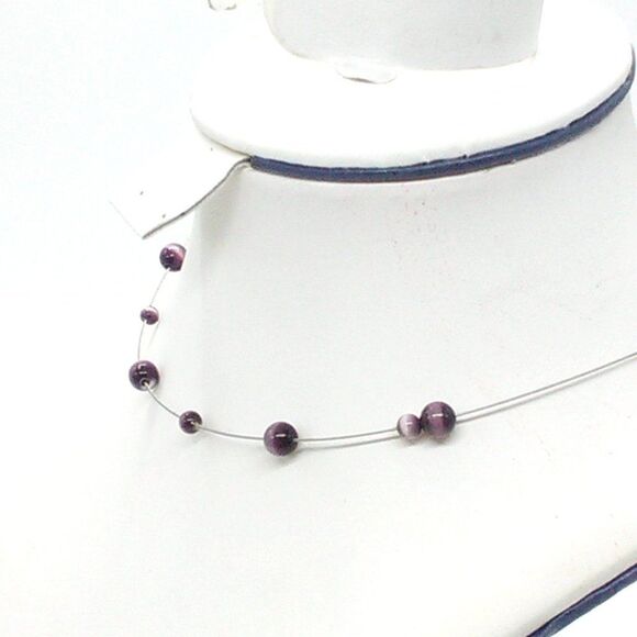 Kenneth Cole Vintage Floating Beaded Necklace Signed - Picture 2 of 6